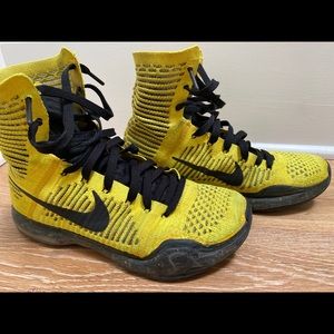Nike Kobe 10 X Elite CODA Opening Night Yellow Black Men Size 8 Rare 802762-707